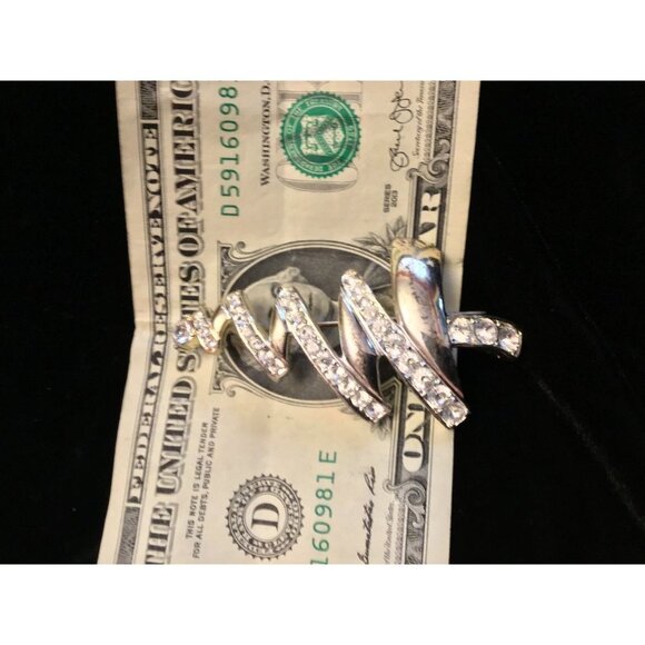 Monet Christmas Tree Brooch, Vintage Rhinestone Christmas Tree Pin, Vintage Mone - Picture 3 of 6